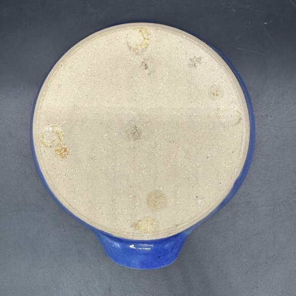 Art Pottery Spoon Rest Blue Round Kitchen Accessory Utensil Holder Stove Top - Picture 4 of 8